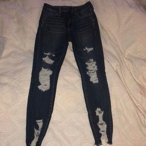 American Eagle super distressed jeans